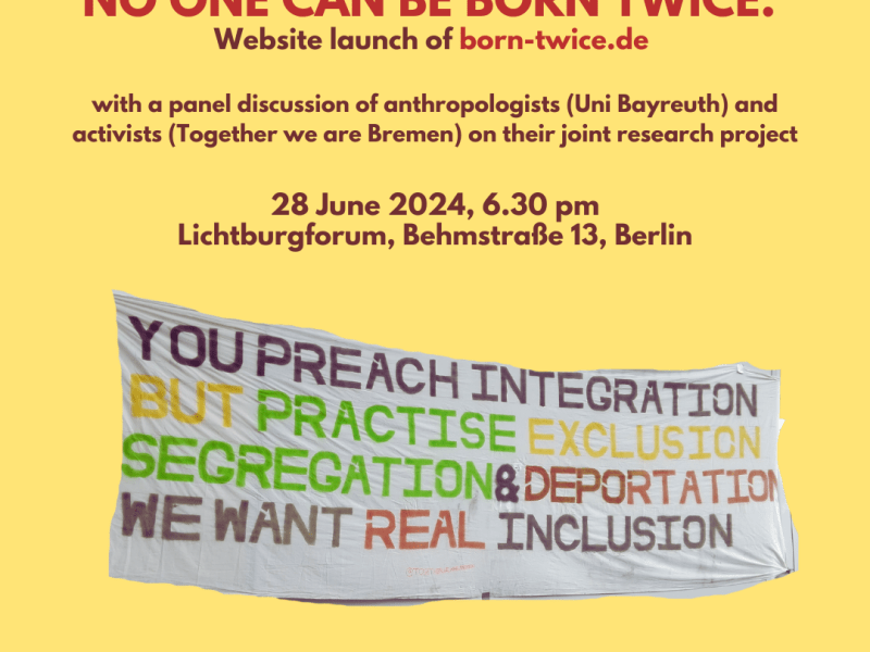 NO ONE CAN BE BORN TWICE.                   Website launch of&nbsp;born-twice.de