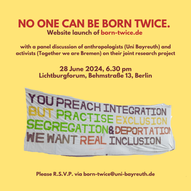 NO ONE CAN BE BORN TWICE.                   Website launch of&nbsp;born-twice.de